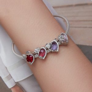 December Birthstone Bracelet Bead Heart Bead Accessories