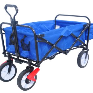 Folding Wagon Garden Shopping Beach Cart Blue Colour