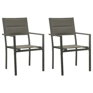 Garden Chairs, 2 pieces, Textilene and Anthracite