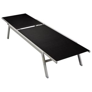 sun lounger, steel and textilene, black