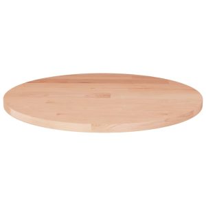 Round Tabletop Ø40x1.5 cm Untreated Solid Oak Wood