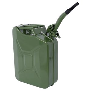 20 Liter  5 Gallon Jerry Fuel Can With Flexible Spout, Portable Jerry Cans Fuel Tank Steel Fuel Can, Fuels Gasoline Cars, Trucks, Equipment, GREEN