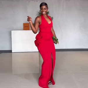 Sleeveless 3D Floral Dress Women African Stylish