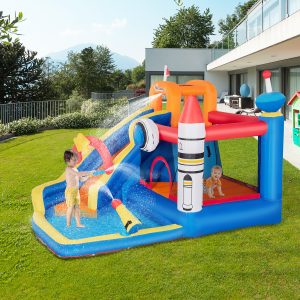 5-in-1 Kids Bounce House Inflatable Water Slide with Pool