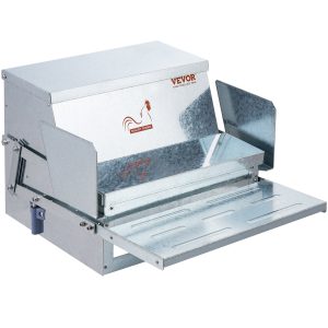 Automatic Chicken Feeder, 11.3kg Capacity Feeds 10 Chickens Up To 11 Days, Galvanized Steel Poultry Feeder