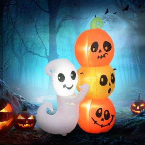 Inflatable Halloween Ghost and Pumpkin