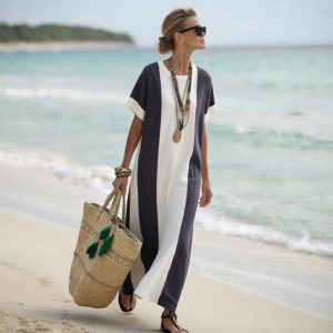 Women's Fashion Casual Round Neck Short Sleeve Dress