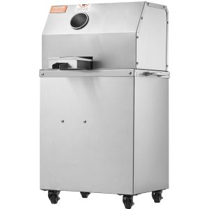 Electric Sugar Cane Juicer, 800W Sugarcane Juicer Machine With 661LBS/H High Output, 3 Stainless Steel Rollers, 2.4" Large Inlet, Sugarcane Juice Extractor Squeezer On Wheels For Home/Commercial