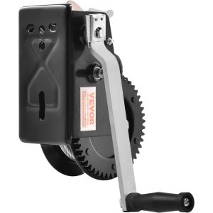 Hand Winch, 3500 Lbs Pulling Capacity, Boat Trailer Winch Heavy Duty Rope Crank With 33 Ft Steel Wire Cable And Two-Way Ratchet, Manual Operated Hand Crank Winch For Trailer, Boat Or ATV Towing