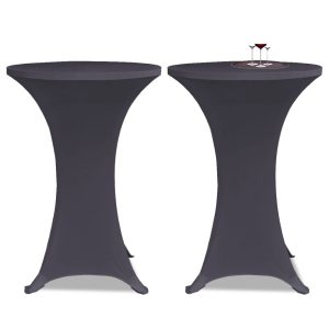table cover stretch cover 2 pieces 80 cm anthracite
