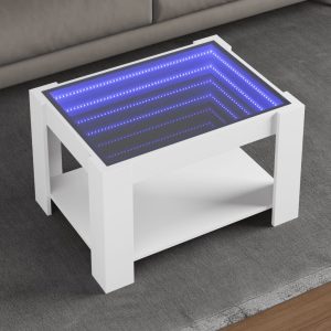 Coffee table with LED lights 73x wood composite