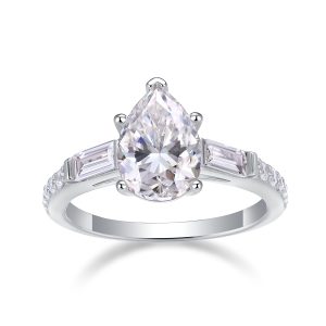 Moonlight - A Wedding Ring Set With Top-quality Moissanite S925 Silver And Platinum-plated Diamond Can Be Inspected With A Diamond Pen