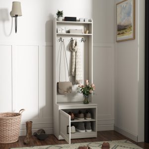 Narrow Hall Tree with Shoe Storage Bench