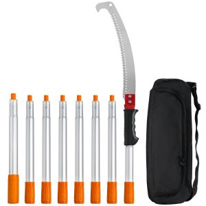 Manual Pole Saw,4.6-9.8 Ft Extendable Tree Pruner, Sharp Steel Blade For High Branches Trimming, Manual Branch Trimmer With Lightweight Aluminum Alloy Handle, For Pruning Palms And Shrubs