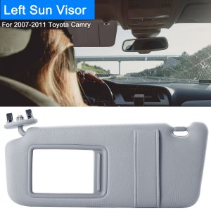 1Pc Auto Sun Visor Left Driver Side Car Sun Visor Fits 2007-2011 Camry Without Sunroof Vanity Light