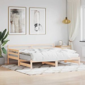 Extendable Daybed Solid Pine Wood