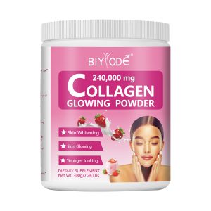 OEM ODM Private Label Collagen Glowing Powder Herbal Supplement Collagen Protein Drink Mix Powder Support Healthy Skin Brightening Beauty From Within Joint Strength