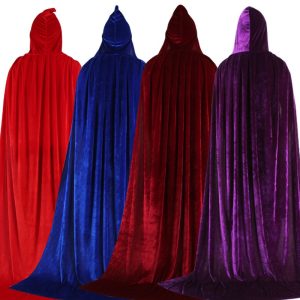 Golden Velvet Wizard Witch Prince Cloak Halloween Velvet Cape