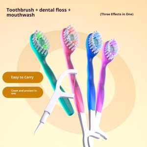 Disposable Portable Soft-bristle Floss Bead Toothbrush