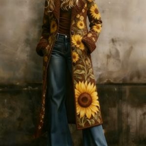 Women's New Long Sleeved Large Woolen Overcoat