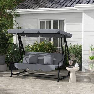 3-Seat Outdoor Patio Swing Chair