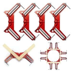 Right Angle Clamps 4Pcs - Heavy Duty Corner Clamps For Woodworking, Picture Frames & Cabinet Installation  Positioning Pliers For Wood, Glass, Pipes