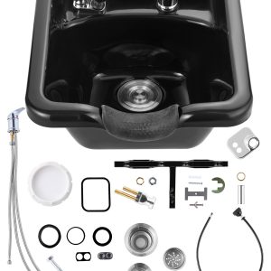 Shampoo Bowl Black ABS Plastic Salon And Spa Hair Sink Beauty