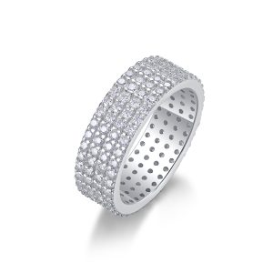 The Starry Night Sky - A Wedding Ring Set With Top-quality Moissanite S925 Silver And Platinum-plated Diamond Can Be Tested With A Diamond Pen