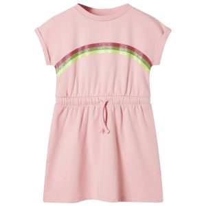 Children's dress with drawstring, light pink, size 104