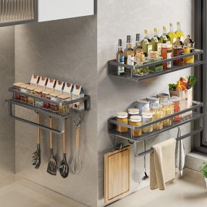 Kitchen Rack Seasoning Multifunctional Wall Mount Storage