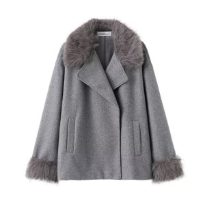 Women's Mid-length Hooded And Belted Wool Cape Coat