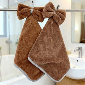 Bowtie Hand Towel - Dark Coffee Color