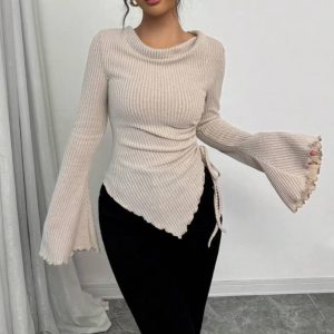 Design Sense Rope Slim Pullover Women