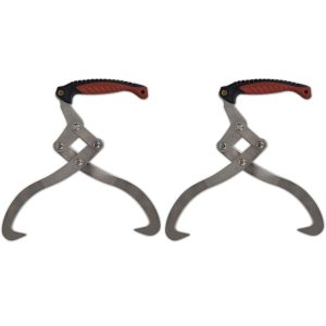 wood tongs with TPR handle, 2 pieces.
