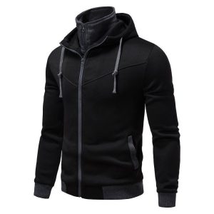 Sports Leisure Color-block Hooded Jacket