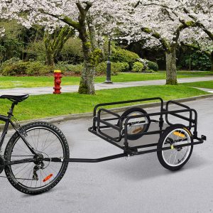 Cycle Utility Trailer All-terrain Folding Bicycle Storage Cart with Hitch for Pavement, Gravel, Grass, Sand, Mud, Hills