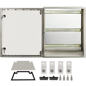 NEMA Steel Enclosure, 24 X 20 X 9'' NEMA 4X Fiberglass Electrical Box, IP66 Waterproof & Dustproof, Outdoor/Indoor Electrical Junction Box, With Mounting Plate(60 X 50 X 23 Cm)