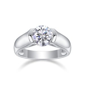 A Lifetime's Love - A Wedding Ring Set With Top-quality Moissanite S925, Silver And Platinum-plated. The Ring Can Be Tested With A Diamond Pen