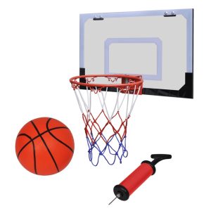 Mini basketball hoop set with ball and pump - indoor use