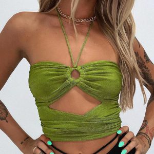 Close-fitting Bustier Slim Sexy Wrap Top