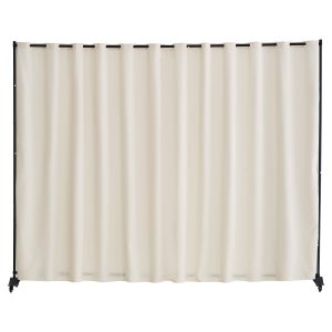 Room Divider, Portable Panel Room Divider With Wheels Curtain Divider Stand, Freestanding Room Divider Privacy Screen For Office, Bedroom, Dining Room, Study, Beige