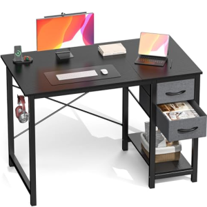 The Computer Desk Has Drawers, The Wooden Desk Has Adjustable Position Drawers, And The Modern Study And Work Desk Has Side Hooks