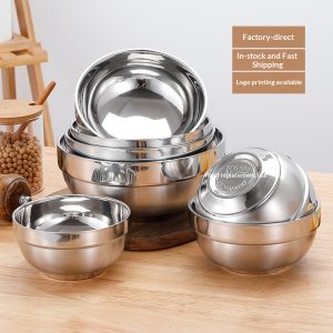304 Stainless Steel Double-layer Insulated Children's Rice Bowl