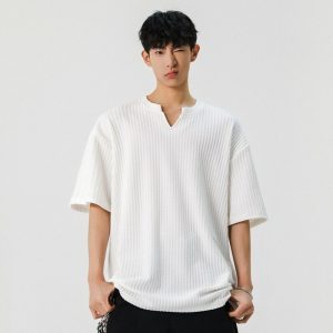 American V-neck Short Sleeve Men's Casual Versatile