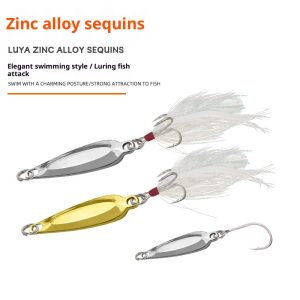 Zinc Alloy Lure Sequins 25g35g5g With Single Hook 7G With Feather