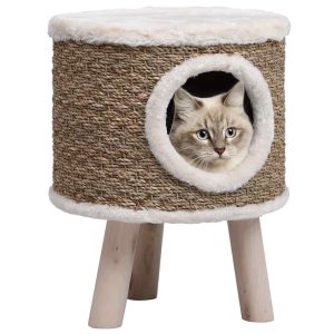Cat Tree with Wooden Legs 41 cm Seagrass