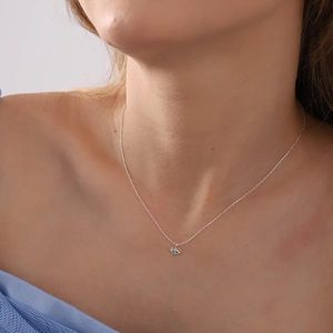 925 Sterling Silver Eye Necklace With Turquoise Stone Eyelash Design