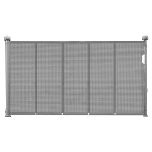 Retractable Baby Gate, 870 Mm Tall, Extends Up To 1400 Mm Wide, Retractable Gate For Kids Or Pets, Mesh Material, Easy To Install For Indoor Stairs, Doorways, Hallways, Playrooms, Gray