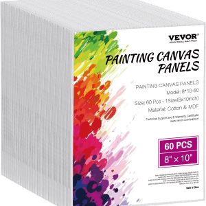 Canvas Boards For Painting, 8 X 10 Inch White Canvases For Painting, 60 Pack Painting Canvas Panels For Sketching, Acrylic And Oil Painting, Watercolor, Paint Canvas For Kids And Professionals