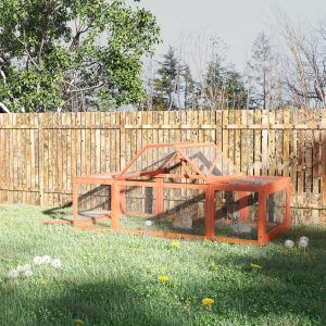 Large Rabbit Hutch Small Animal Habitat Enclosure Outdoor Run and Lockable Doors Natural